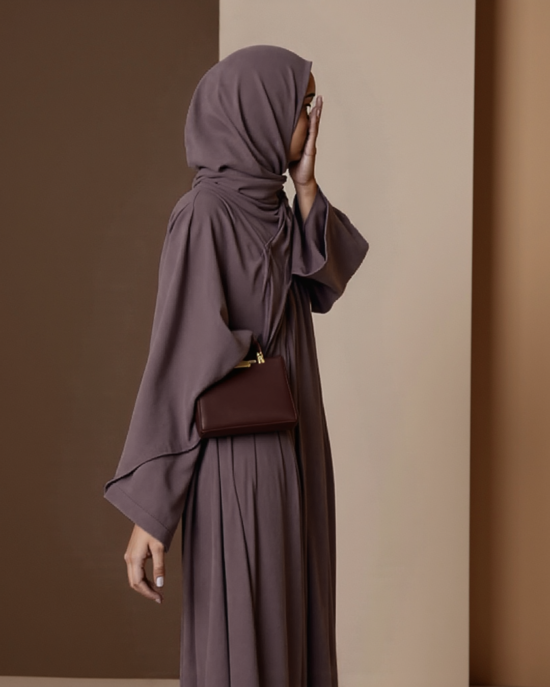 Vestido Abaya Fluido con Bolsillos Laterales