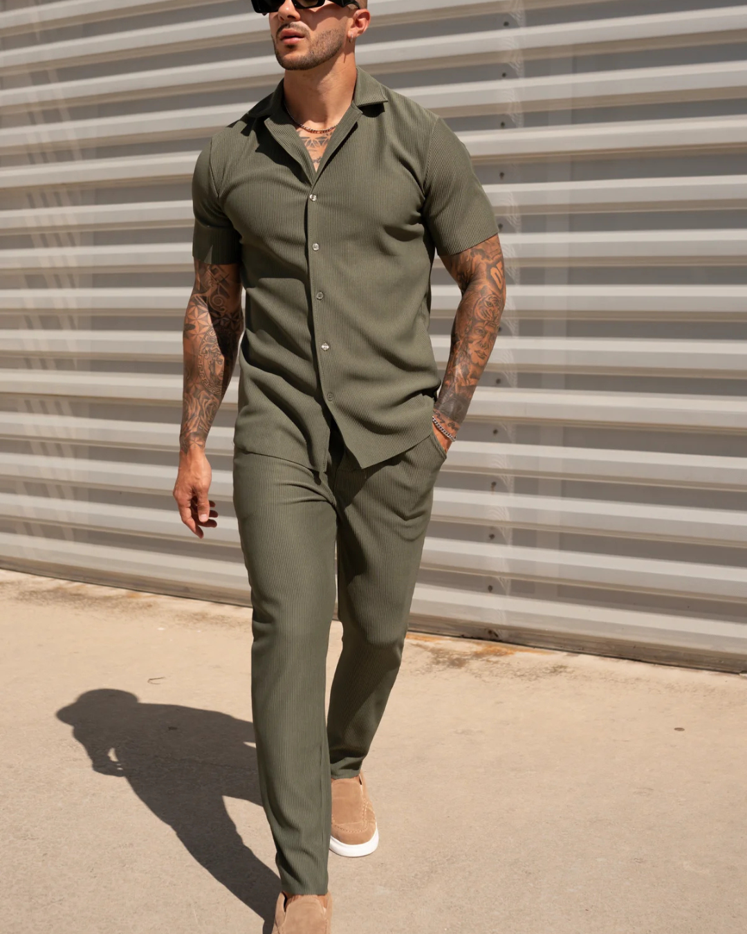 Conjunto Casual de Camiseta Manga Corta y Pantalón para Hombre