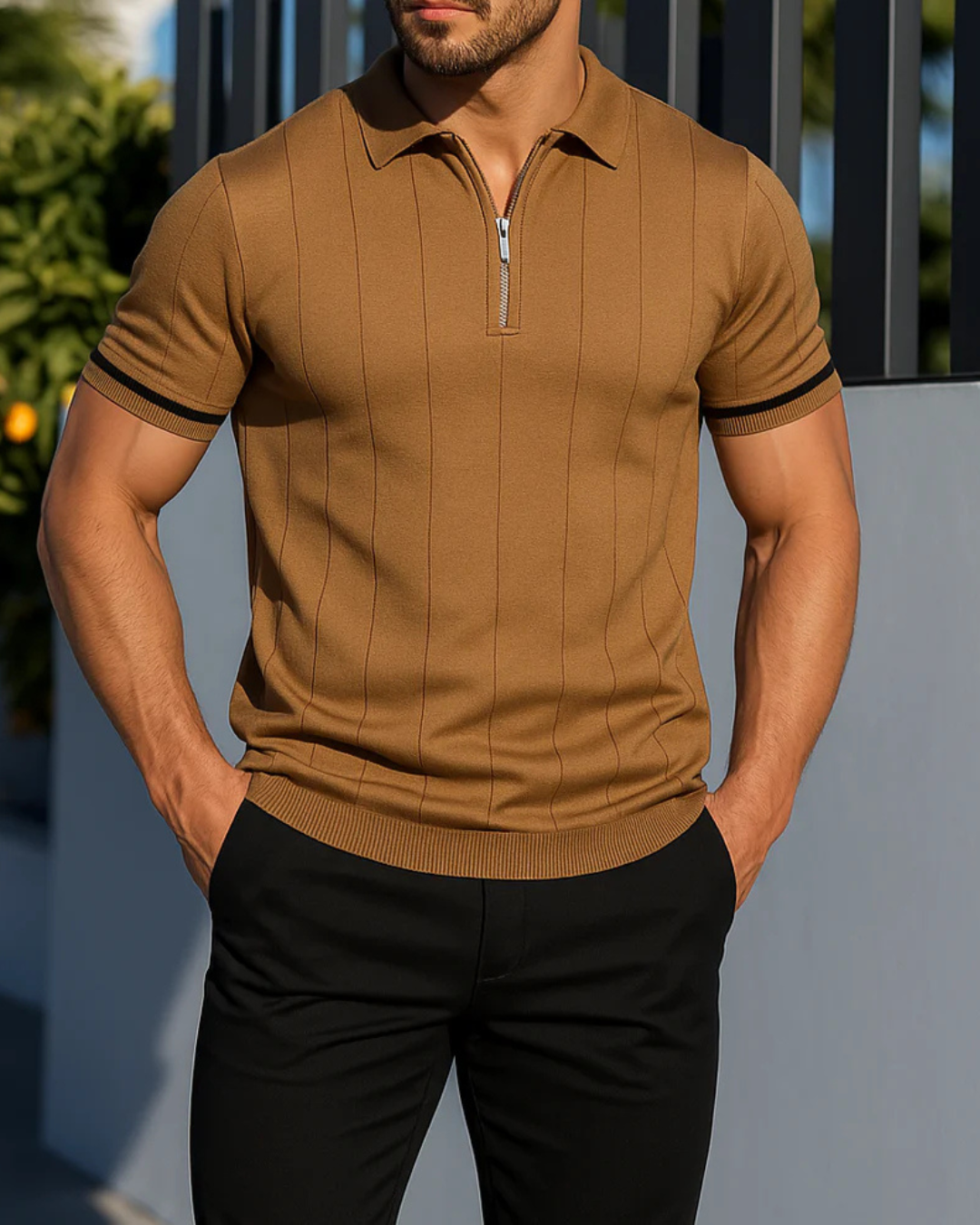 Polo Ligero con Tejido Suave y Resistente Para Hombre