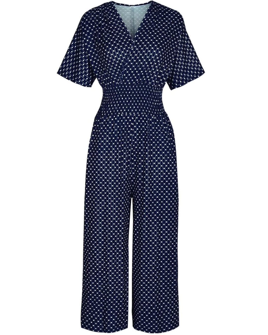 Mono Ligero de Lino con Estampado de Bolas y Diseño Cómodo