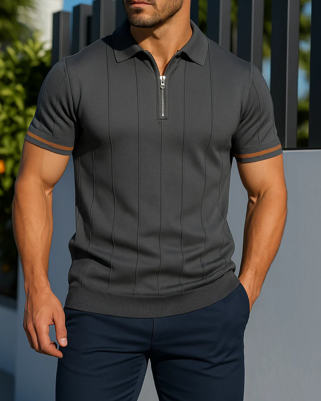 Polo Ligero con Tejido Suave y Resistente Para Hombre