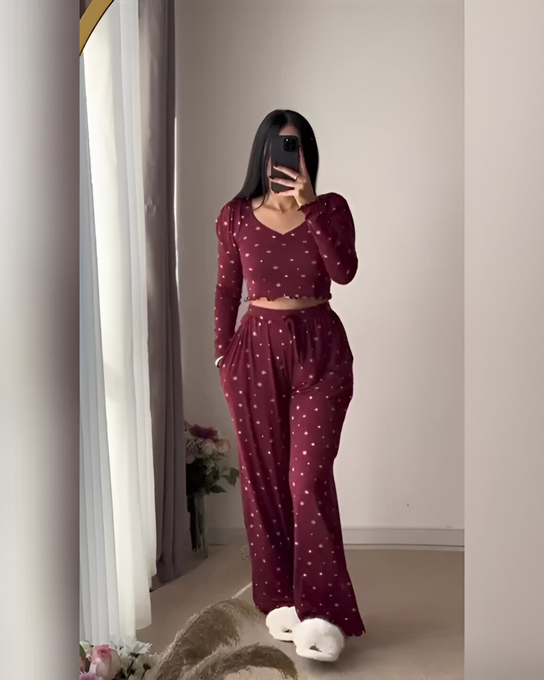 Conjunto Casual para Mujer en Vinotinto Comodidad y Estilo con Detalles que Destaca