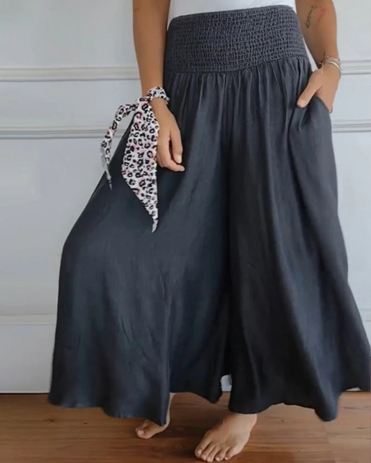 Falda Larga con Bolsillos Estilo Fresco y Natural