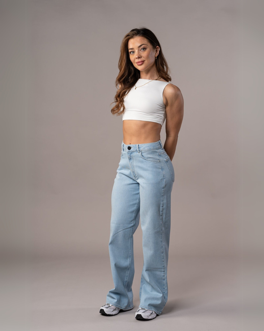 Pantalón de Talle Alto y Corte Alargado para Mujer