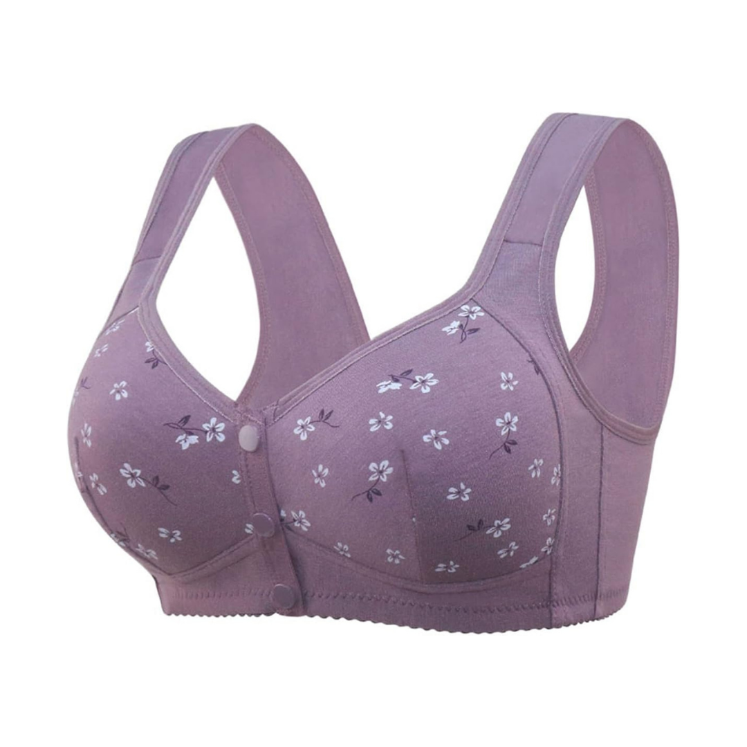 Sujetador Floral Cómodo y Confortable con Botón Frontal (OFERTA 2X1)