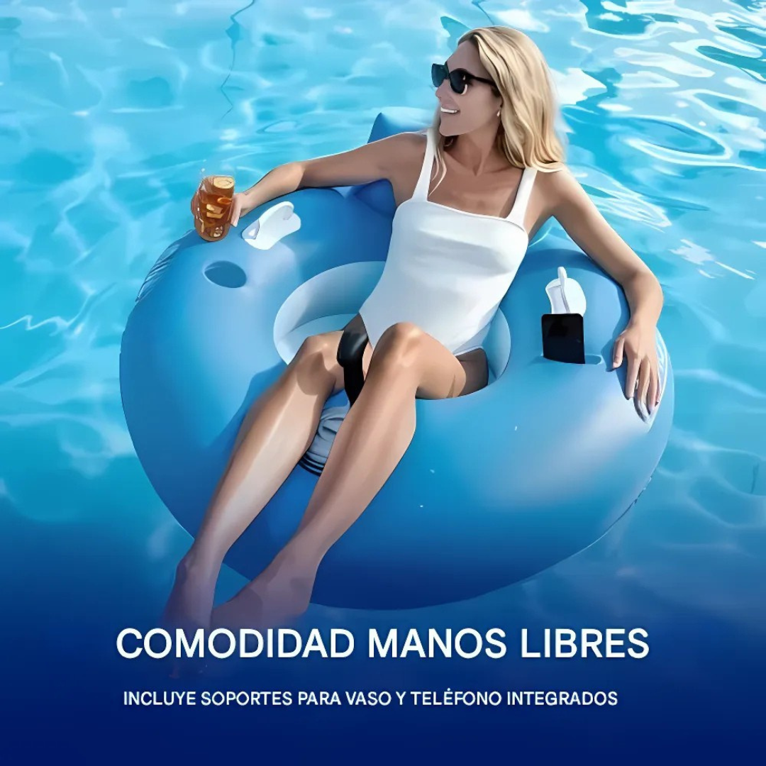 Flotador de piscina con hélice de motor
