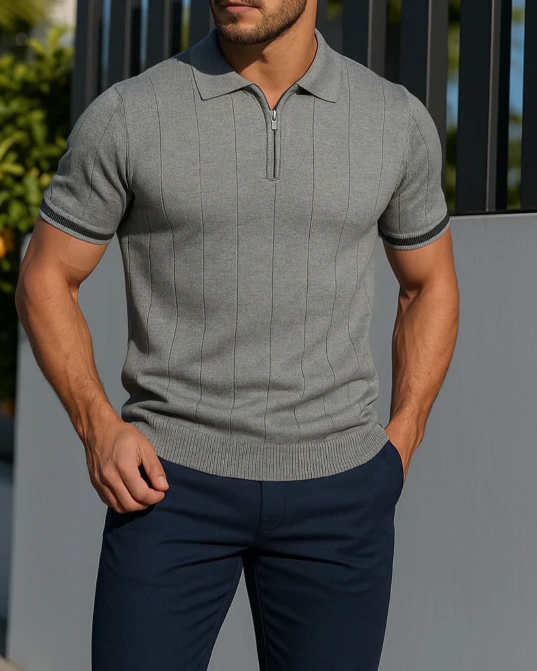 Polo Ligero con Tejido Suave y Resistente Para Hombre