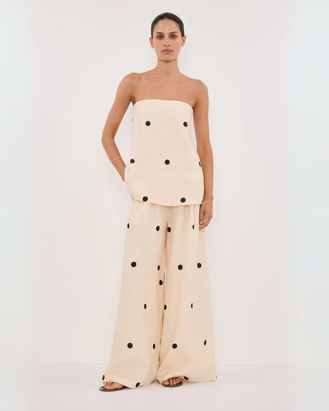 Conjunto de Top y Pantalón de Lunares para Mujer