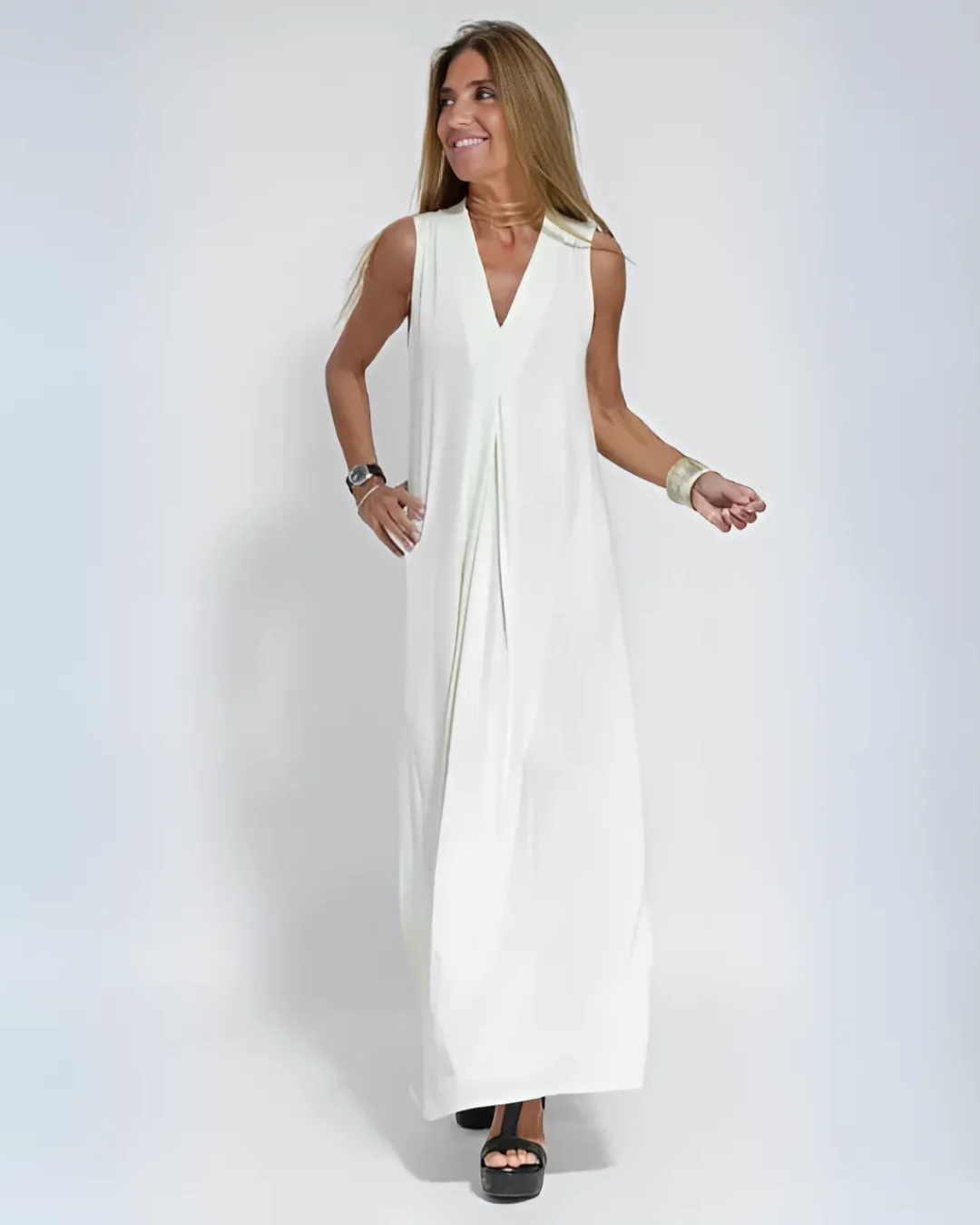Vestido Largo con Abertura en la Pierna