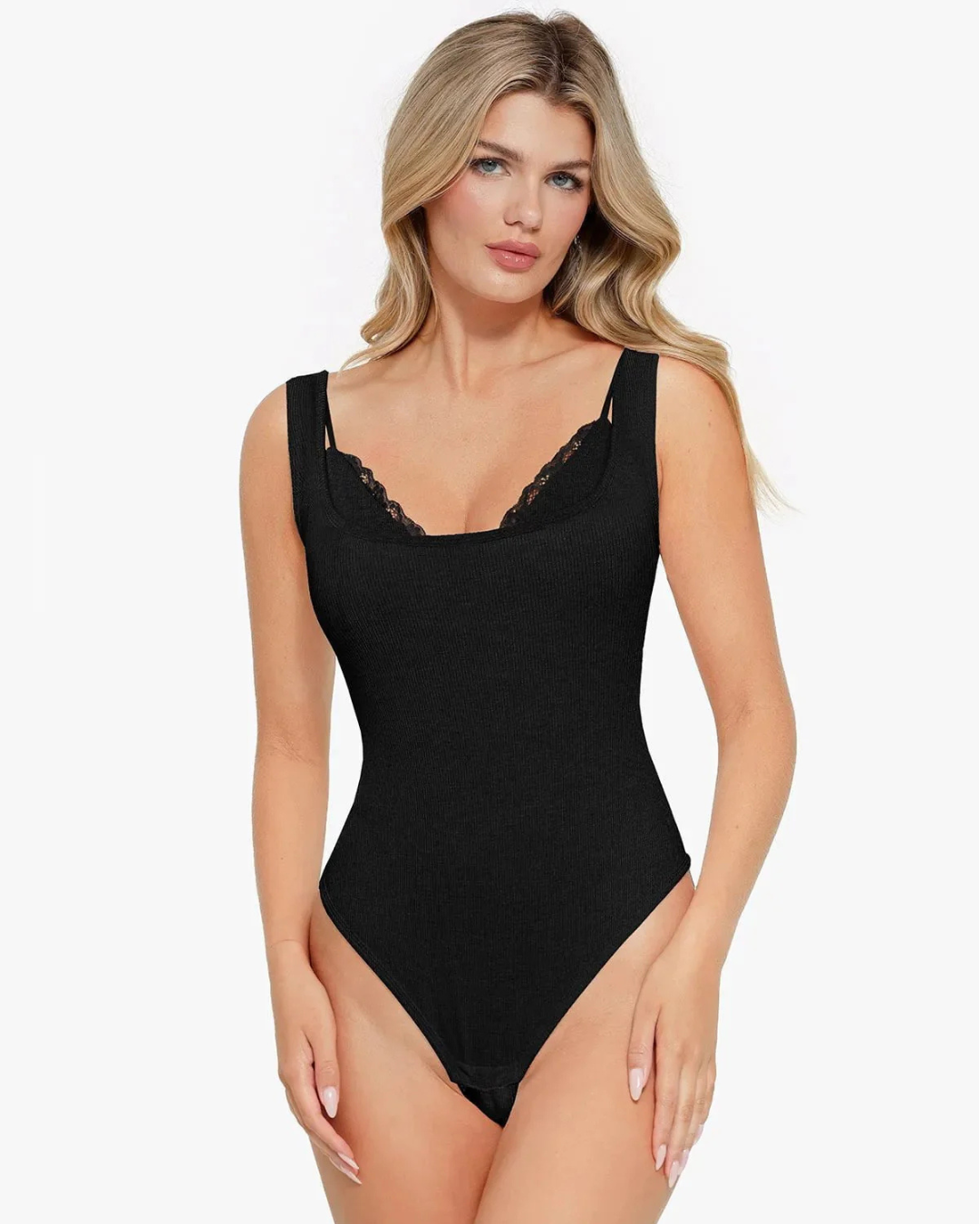 Body con Control Abdominal e Interior de Encaje para Mujer