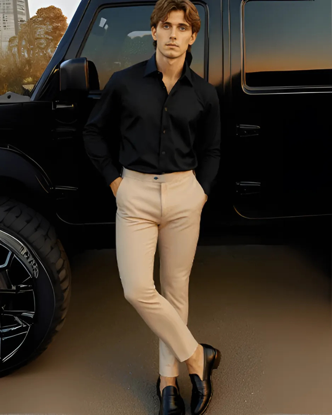 Pantalones formales elásticos para hombre