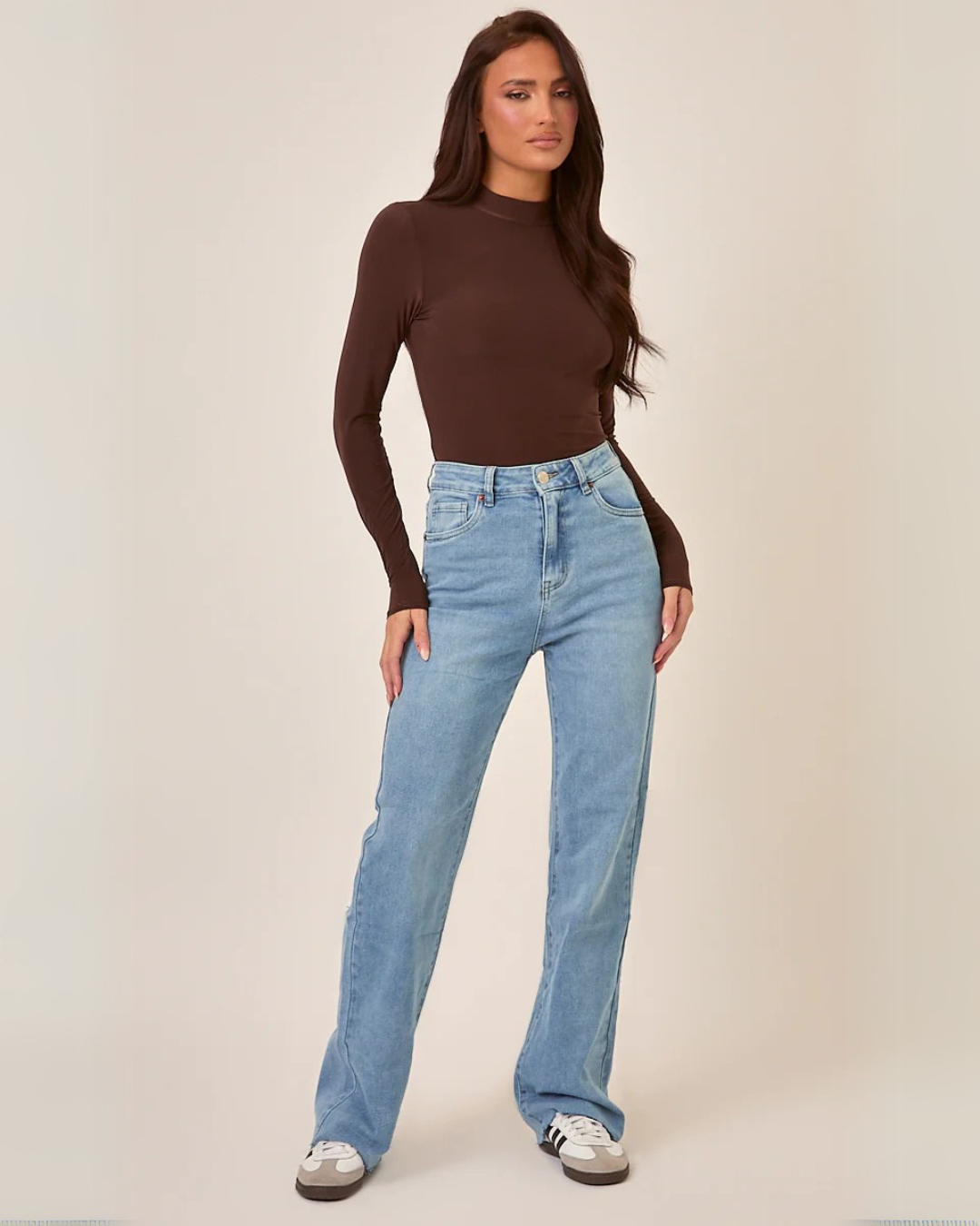Pantalón con Tejido Elástico con Dobladillos Deshilachados para Mujer