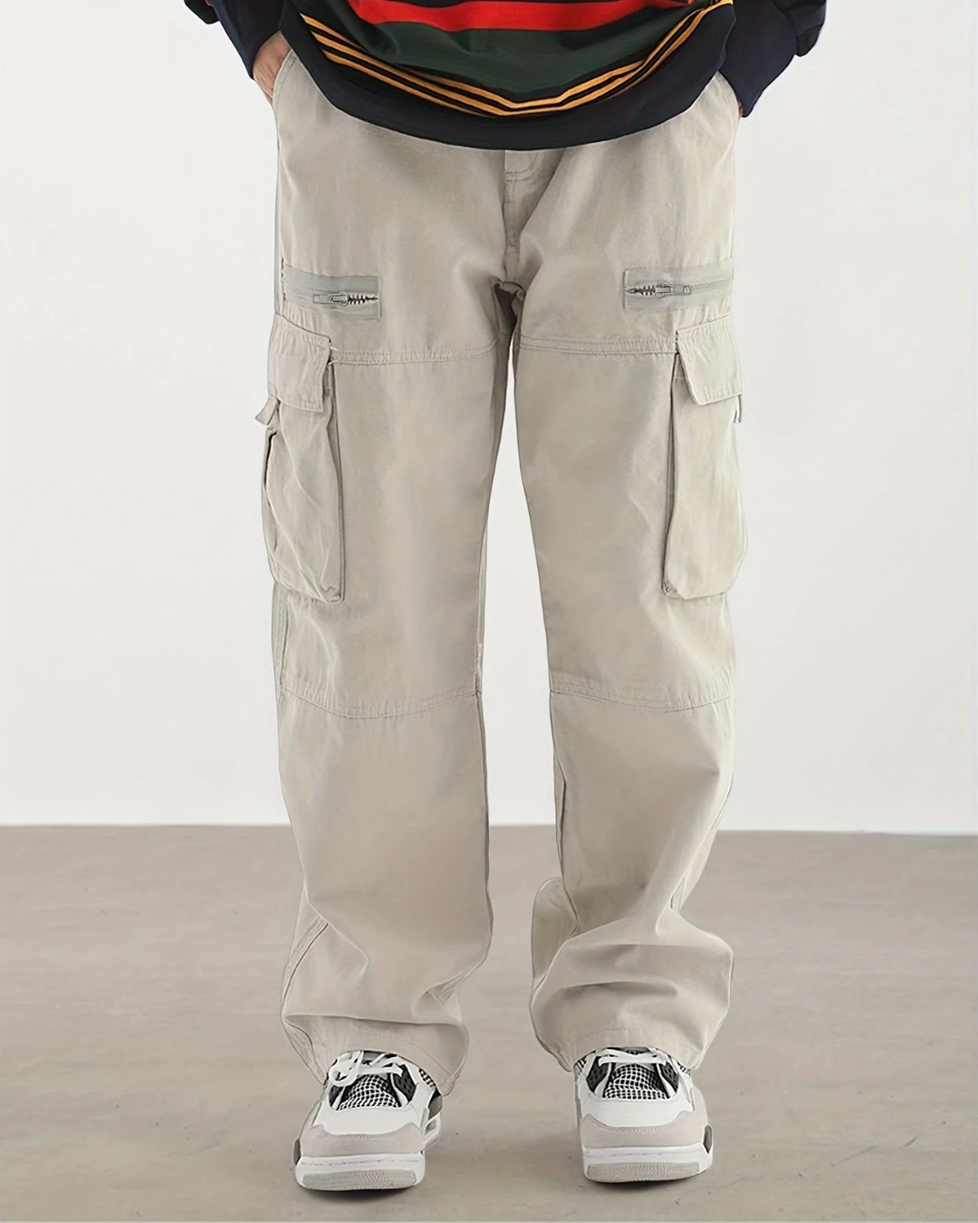 Pantalón Cargo con Cintura de Cordón Ajustable Para Hombre
