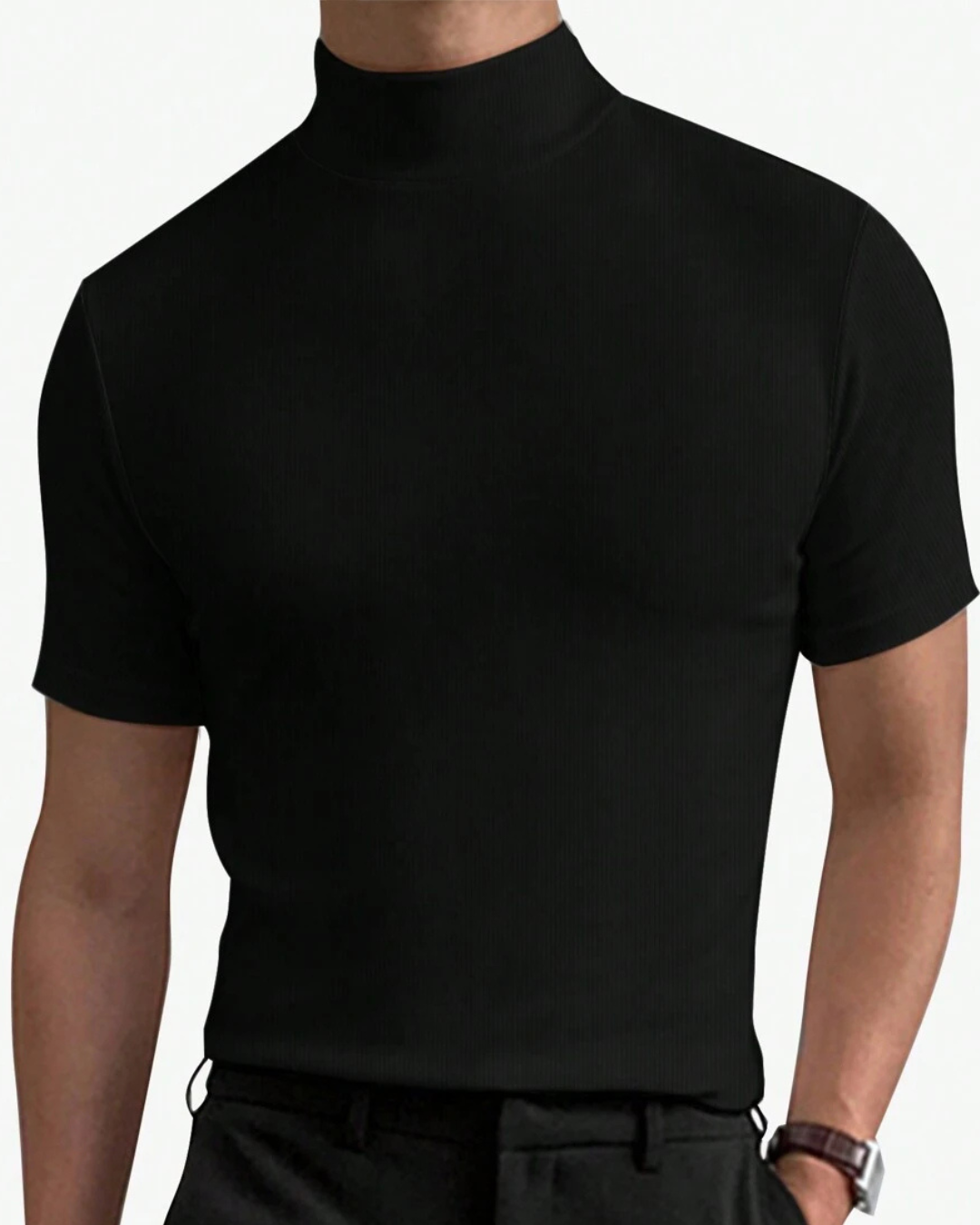 Camiseta de Hombre con Cuello y Corte Entallado