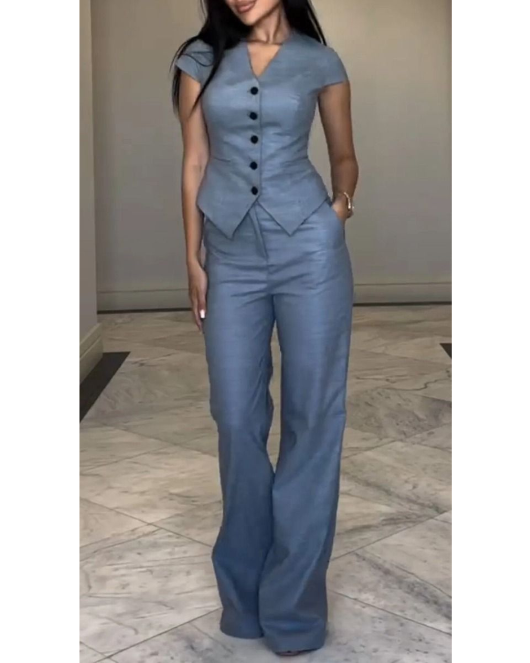 Conjunto de Lino con Blusa y Pantalón Frescura y Sofisticación