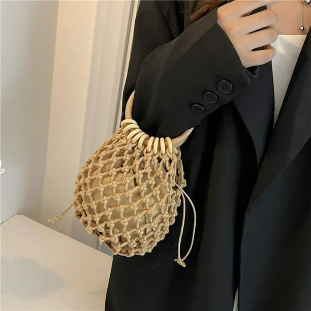 Bolso Boho de Red Tejida con Asa Circular