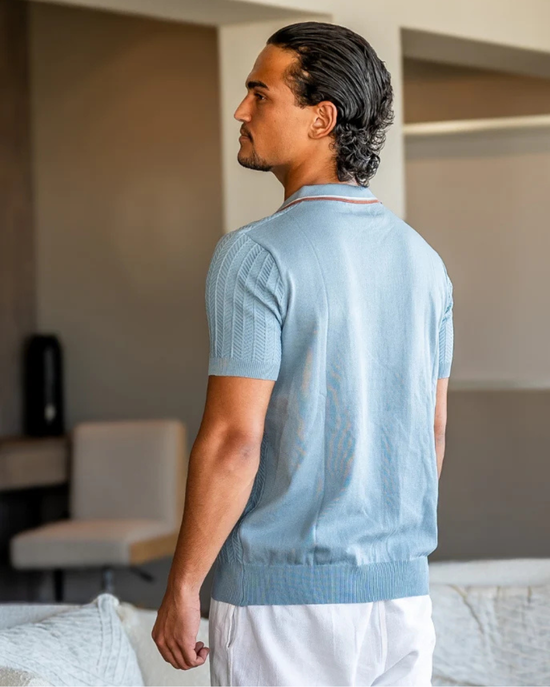 Polo Ligero con Tejido Suave y Resistente Para Hombre de Gran Elasticidad