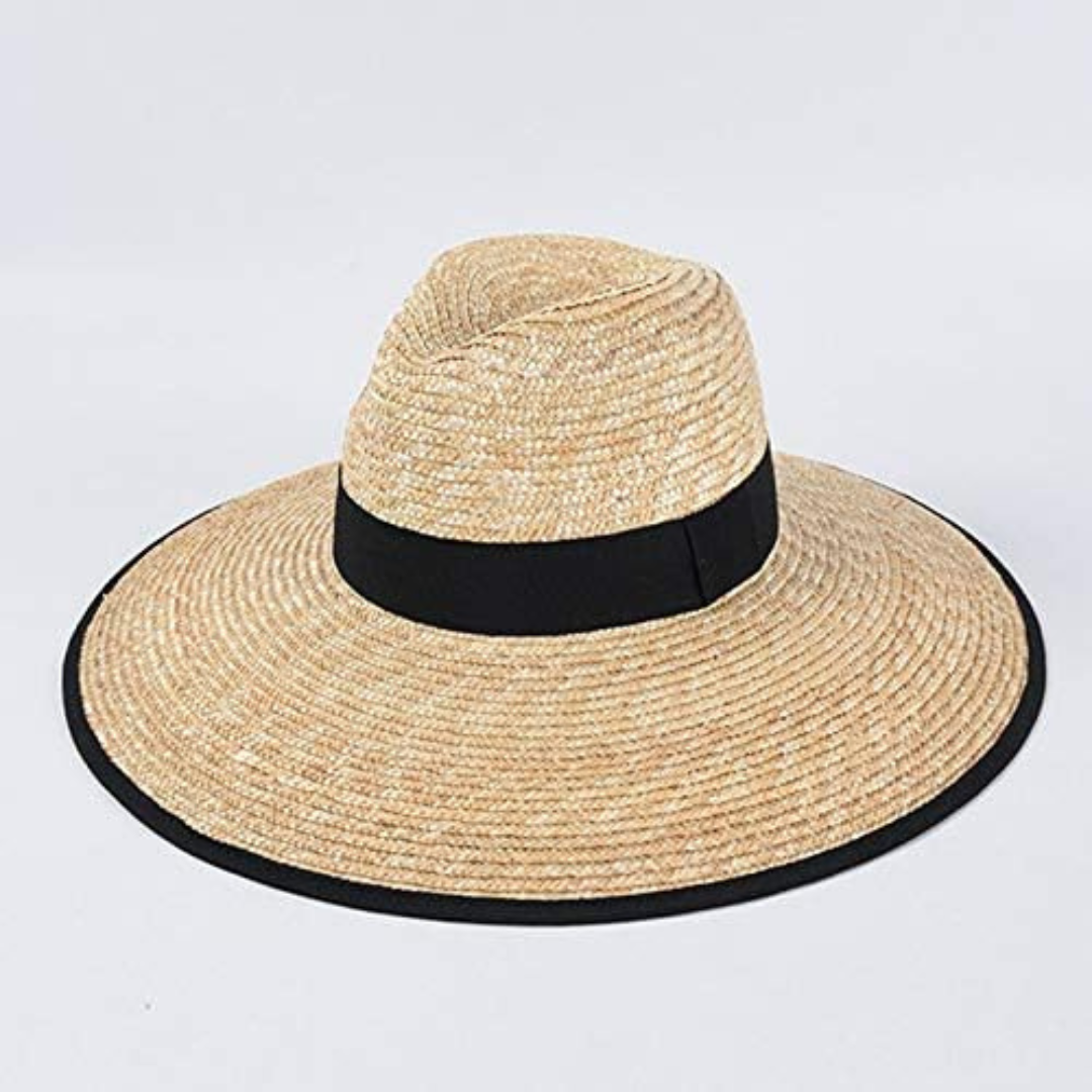 Sombrero de Paja Tejido con Cinta Decorativa