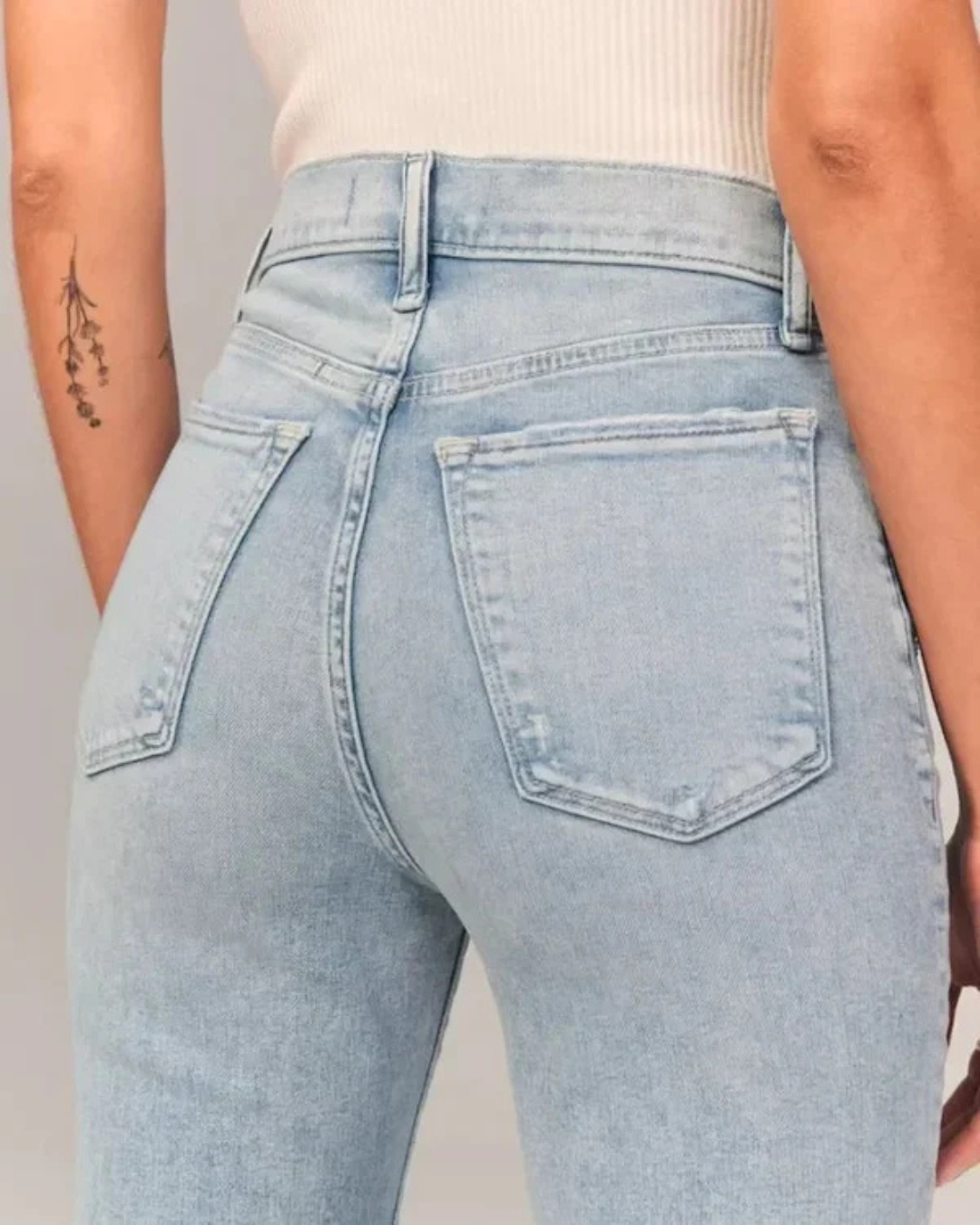 Vaqueros de Cintura Alta con Tirantes Elásticos para Mujer