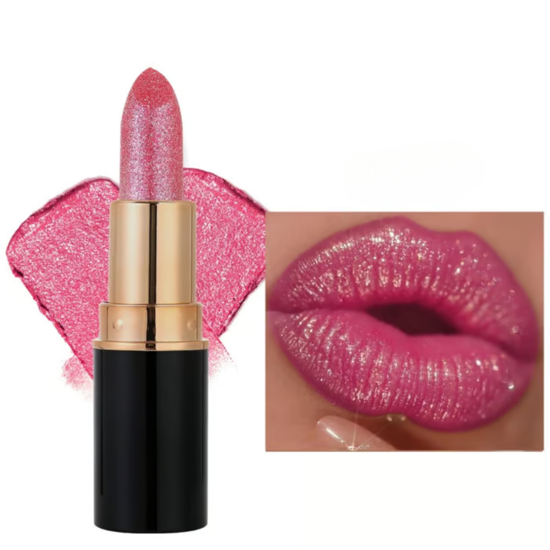 Barra Labial con Brillo de Labios de Diamante Resistente al Agua y con Purpurina (OFERTA 2X1)