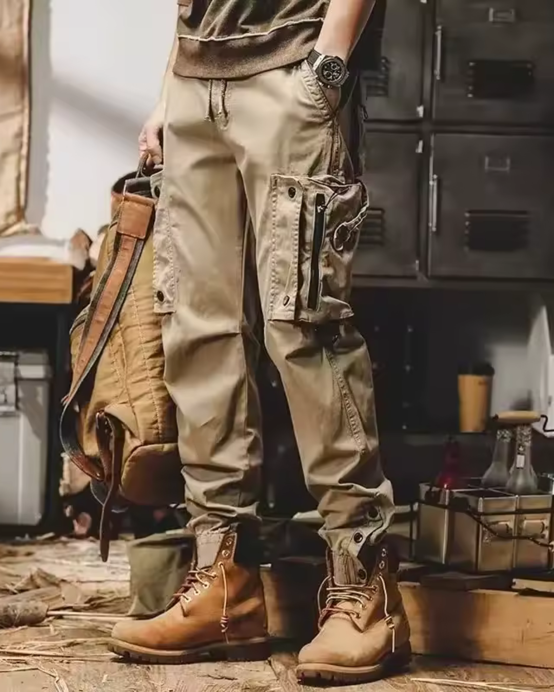Pantalones Cargo Vintage Para Hombre de Estilo Americano