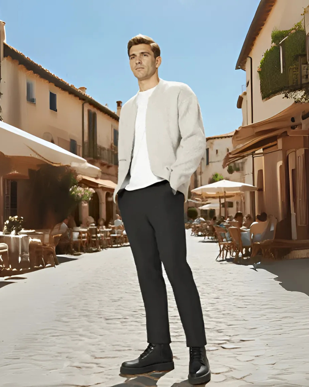 Pantalones formales elásticos para hombre