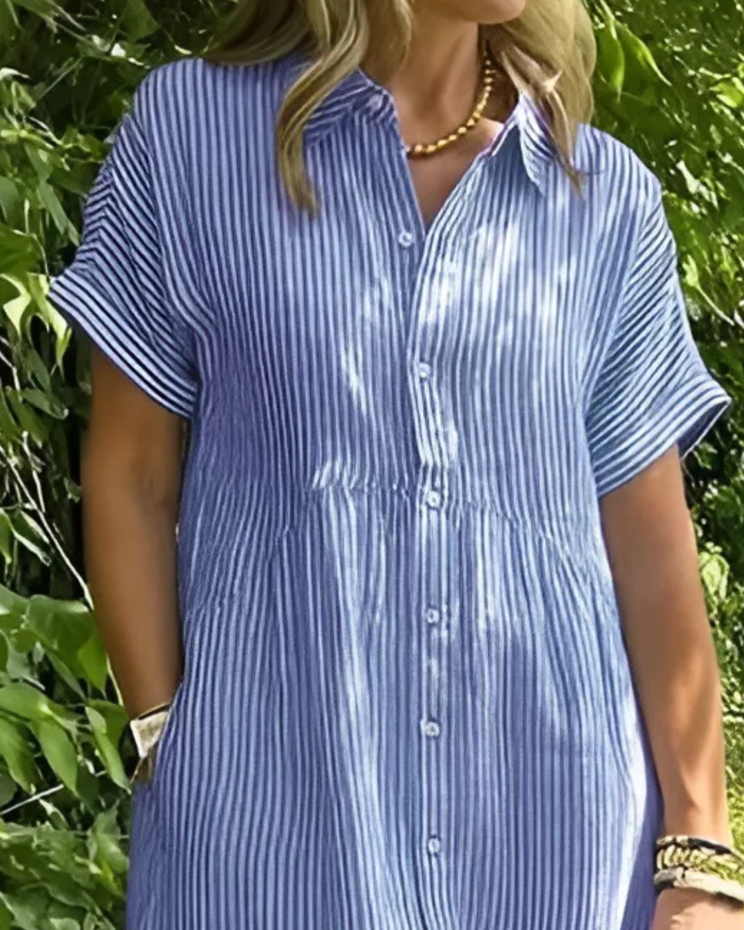 Vestido Camisero con Botones y Bolsillos