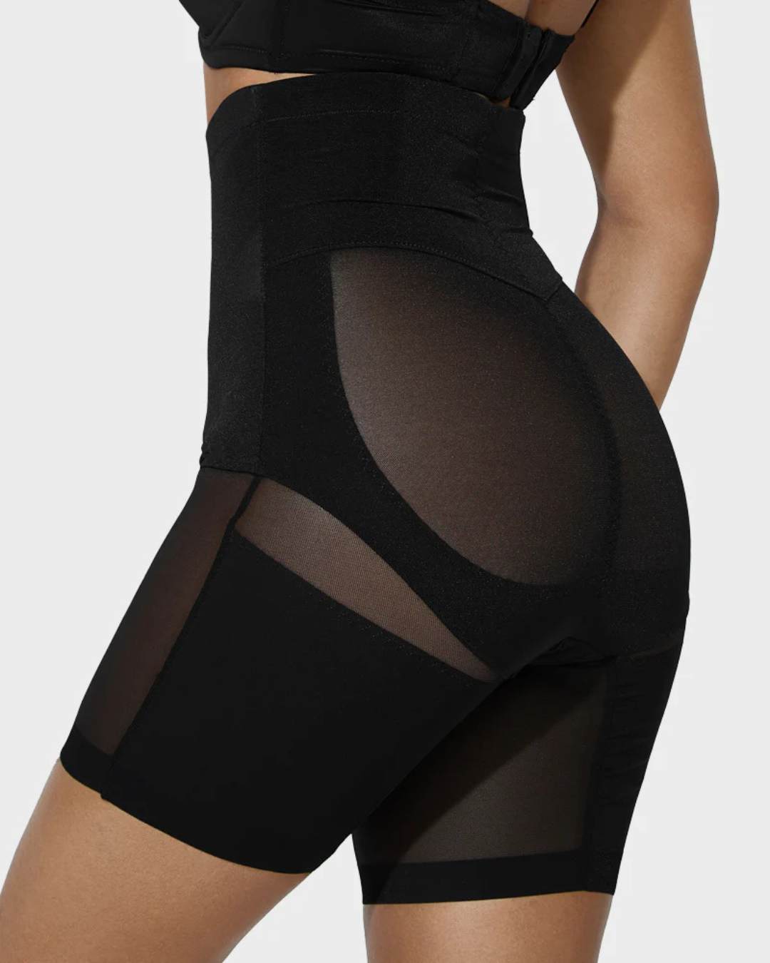 Short Moldeador de Talle Alto con Malla Cruzada a Medio Muslo (OFERTA 2X1)