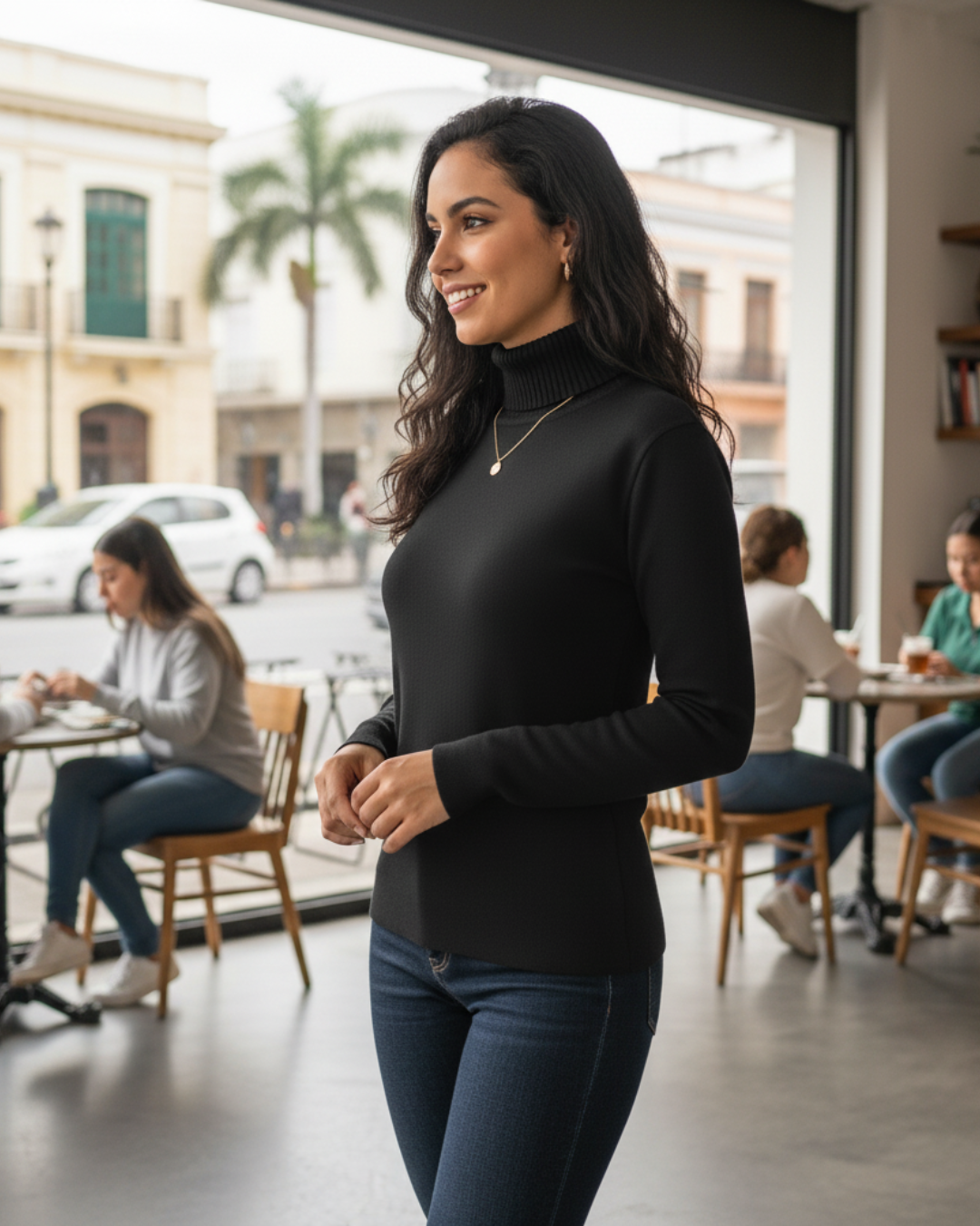 Suéter térmico con interior afelpado para mujer