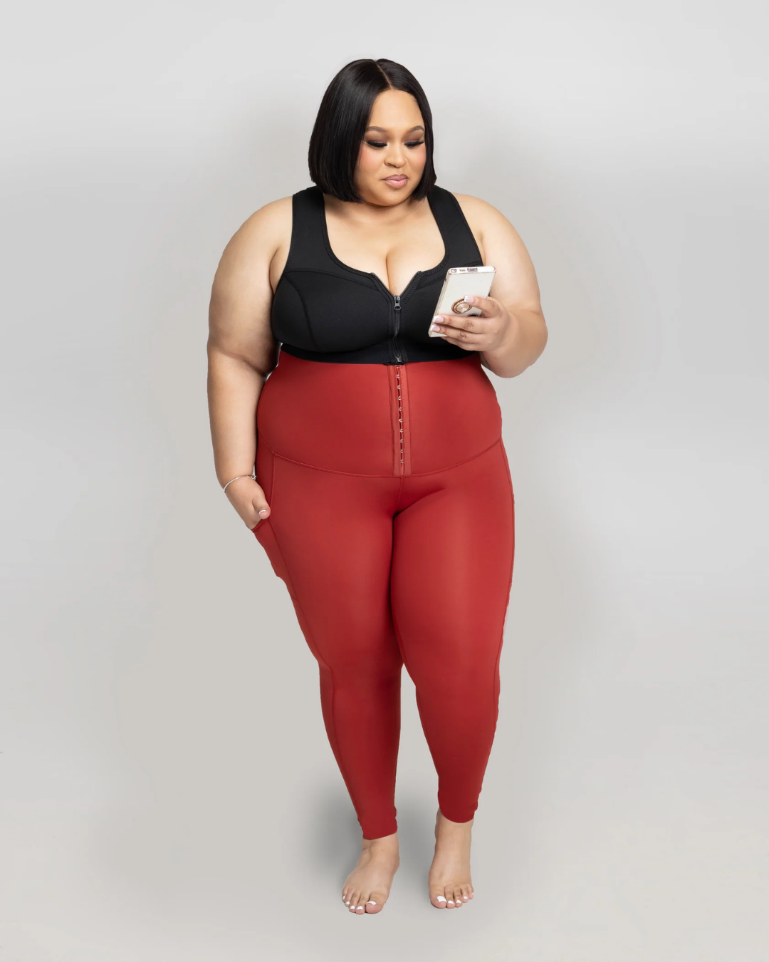 Leggings de Cintura Alta Modeladora y con Cremallera Frontal