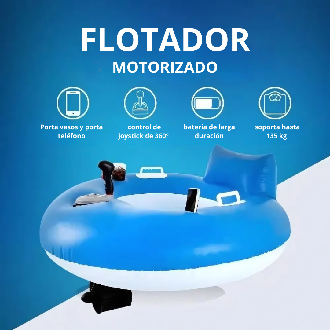 Flotador de piscina con hélice de motor