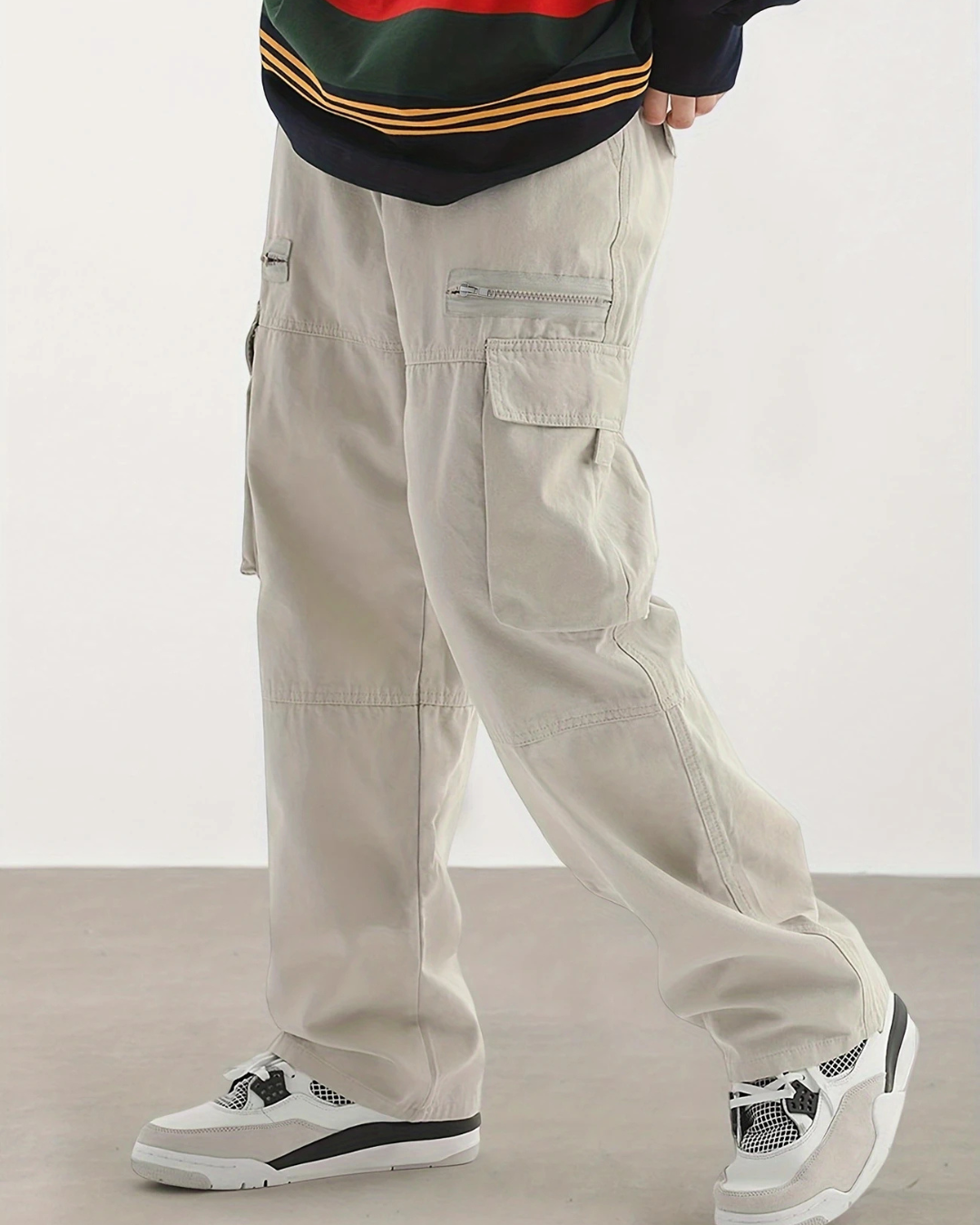 Pantalón Cargo con Cintura de Cordón Ajustable Para Hombre
