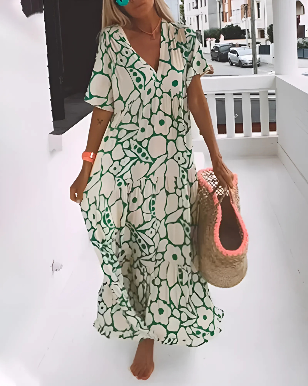 Vestido Holgado con Escote en V