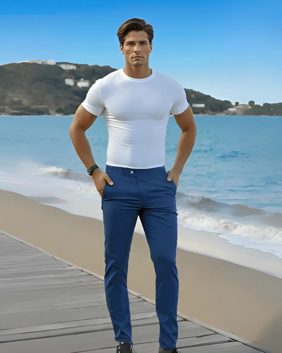Pantalones formales elásticos para hombre