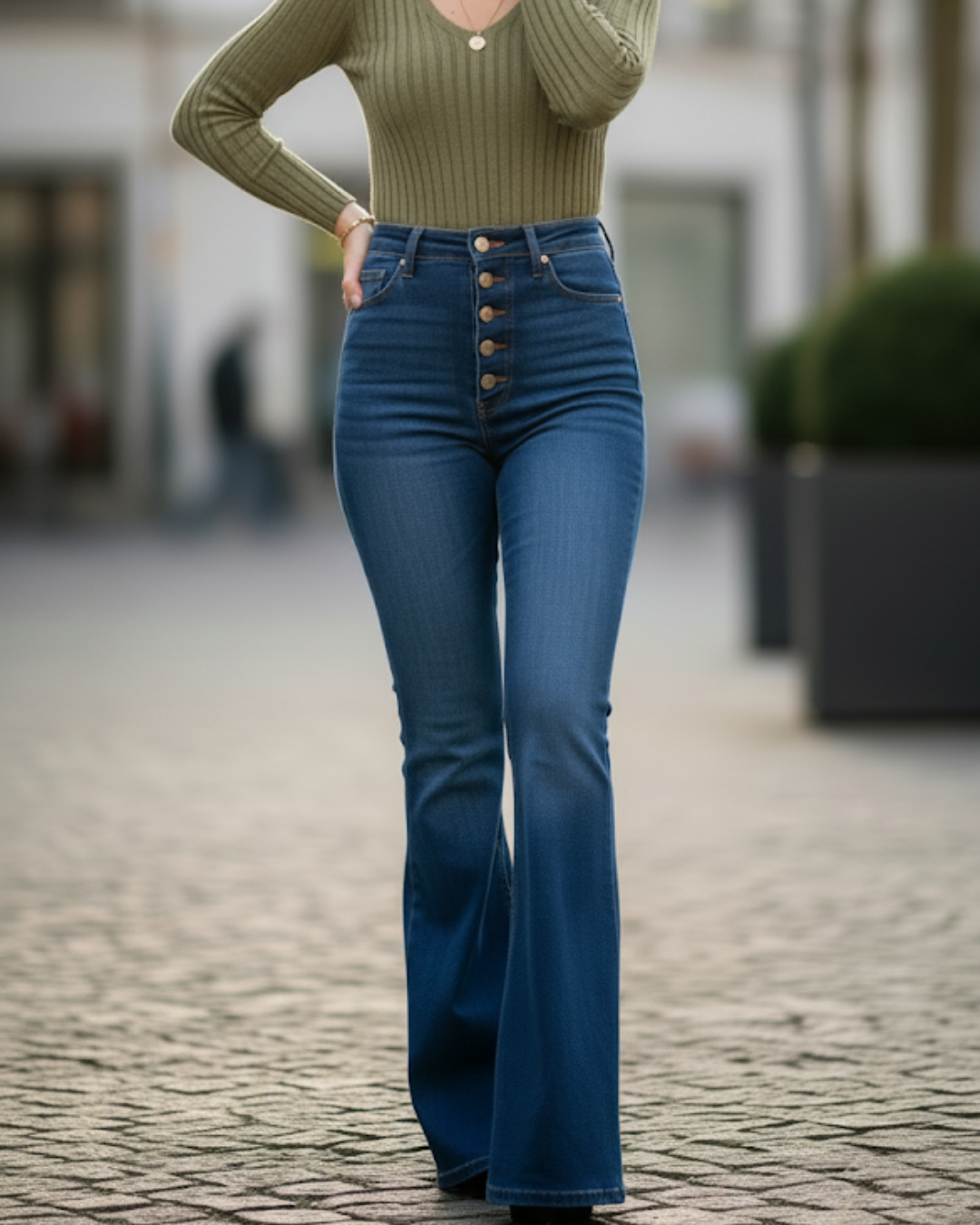 Pantalón de cintura alta acampanado