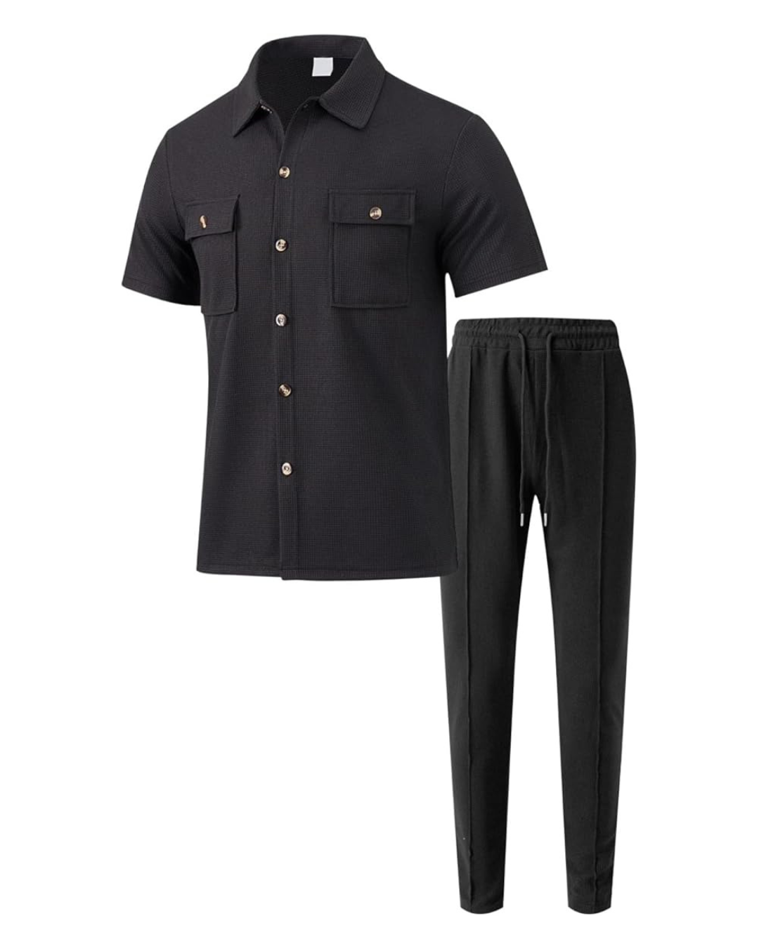 Conjunto informal de dos piezas en algodón y lino para hombre