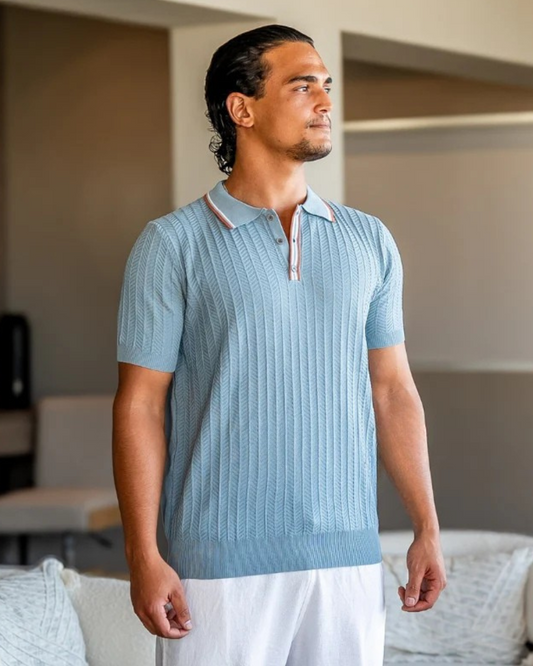 Polo Ligero con Tejido Suave y Resistente Para Hombre de Gran Elasticidad