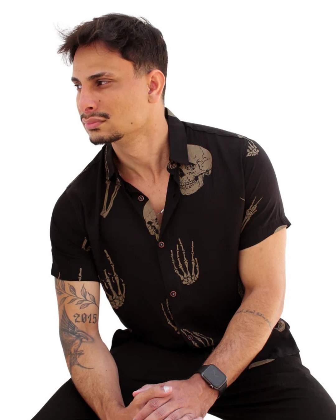 Camisa de Manga Corta con Estampado para Hombre