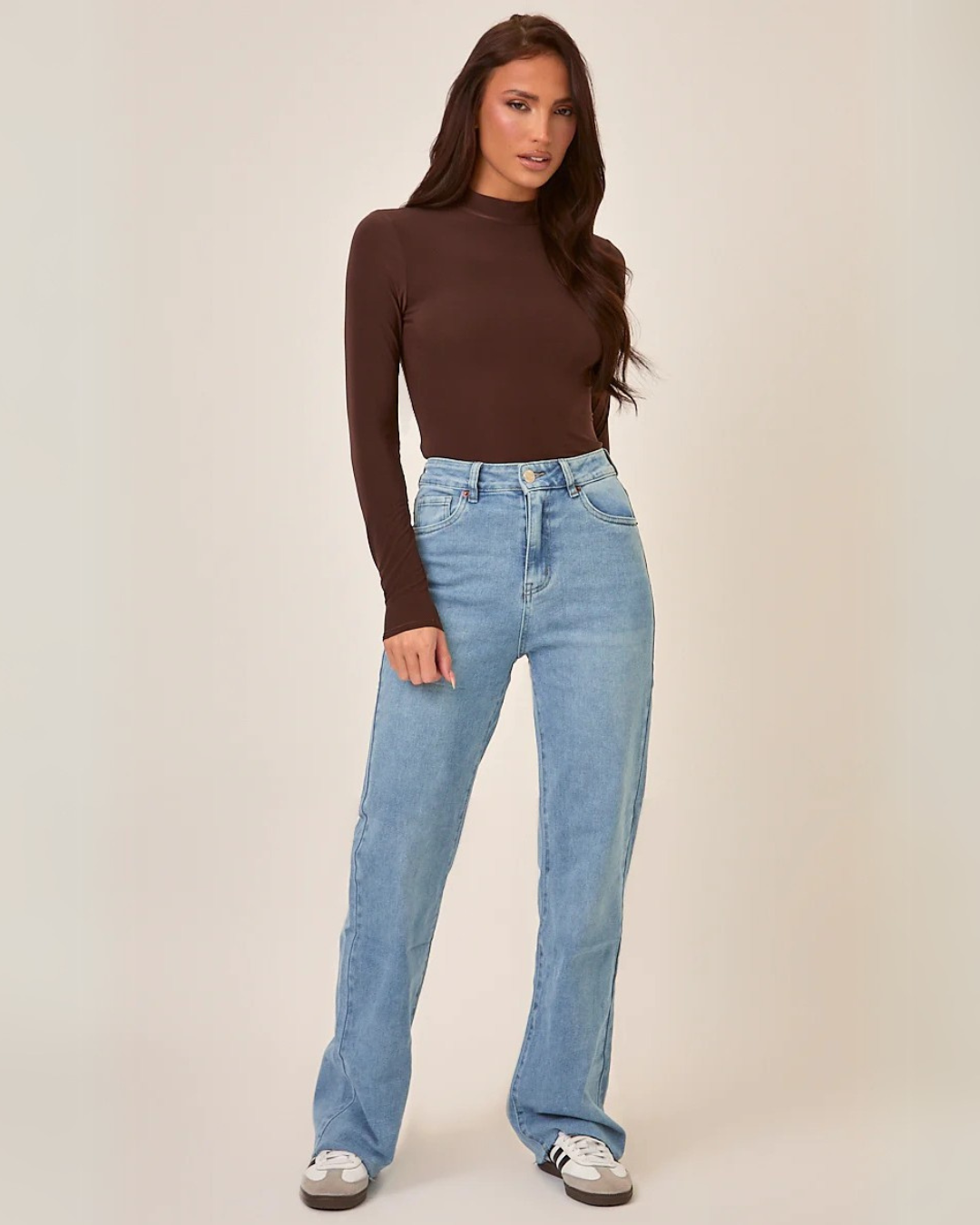 Pantalón con Tejido Elástico con Dobladillos Deshilachados para Mujer