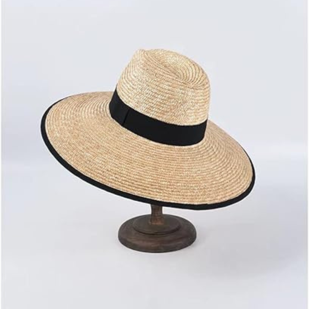 Sombrero de Paja Tejido con Cinta Decorativa