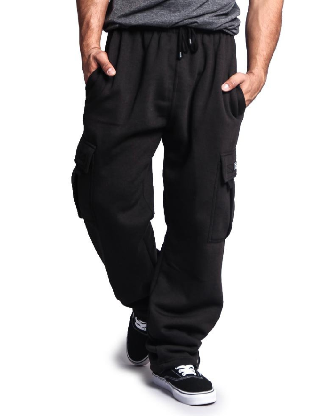 Pantalón Cargo de Lana Gruesa con Cintura Elástica