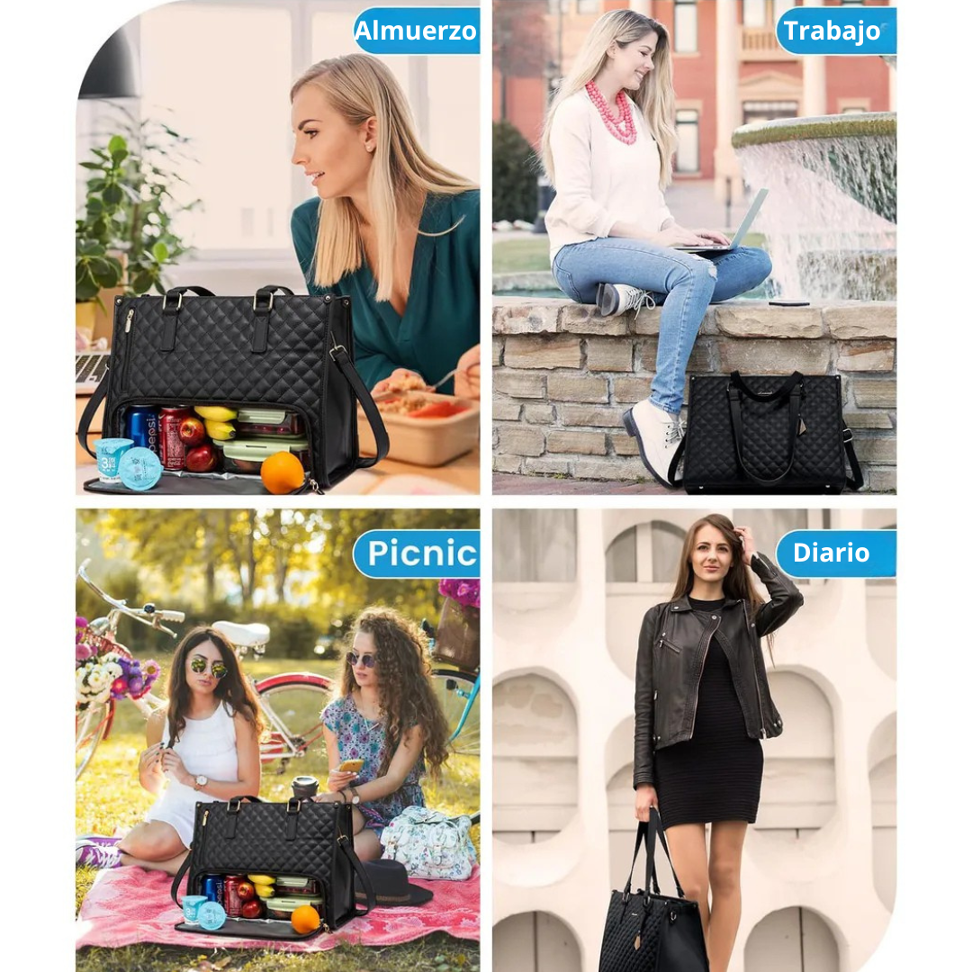 Bolso Térmico 3 en 1 con Compartimento Refrigerante y Portaordenador