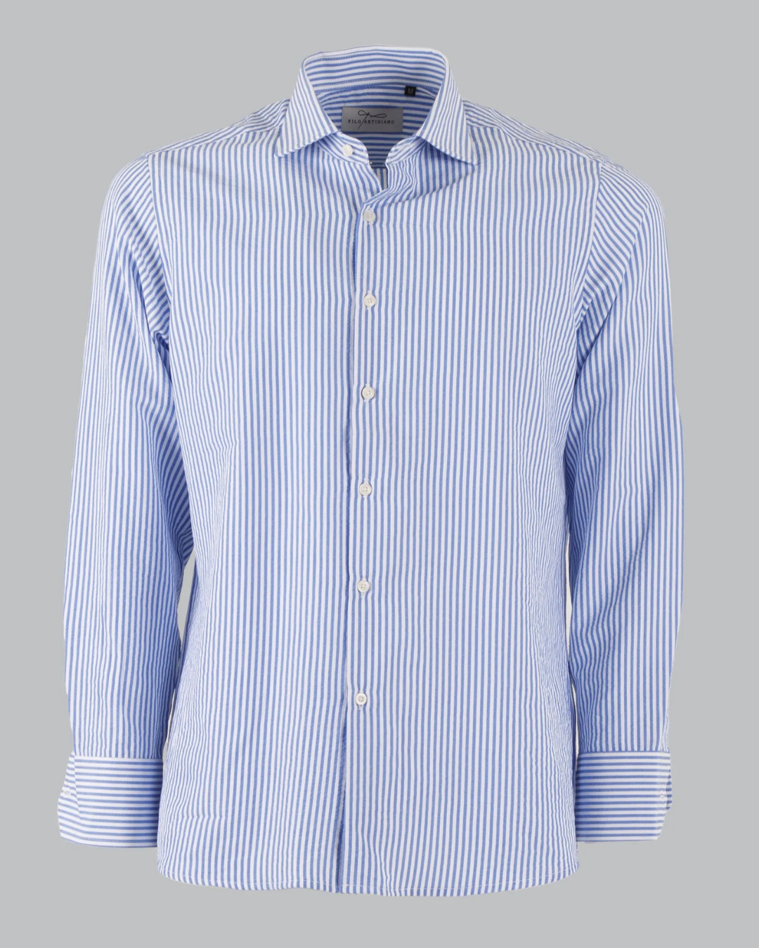 Camisa Clásica de Algodón con Rayas en Relieve para Hombre