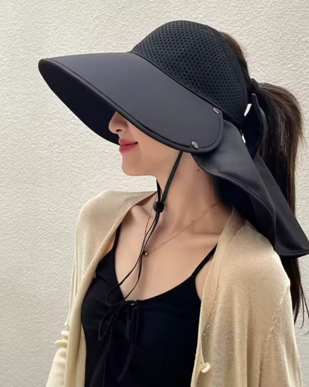 Sombrero de Ala Ancha con Lazo Elegante para Días Soleados