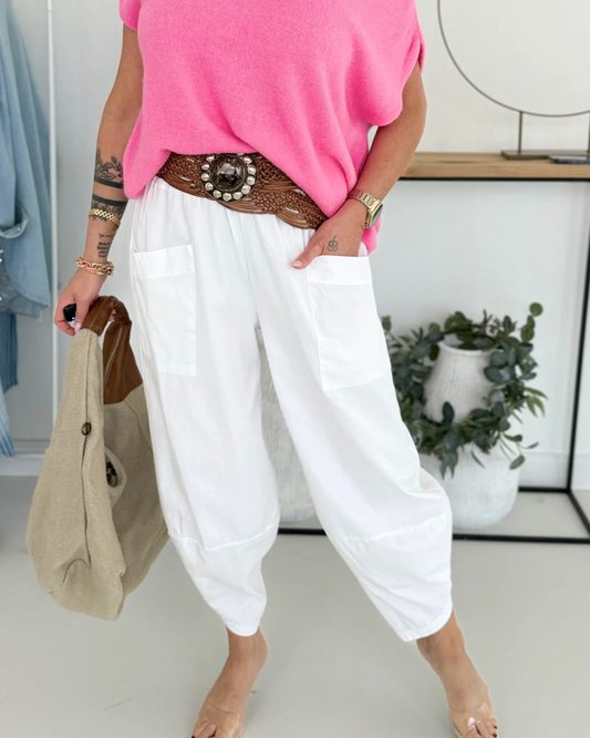 Pantalón Ancho de Lino con Diseño Holgado y Cintura Ajustable