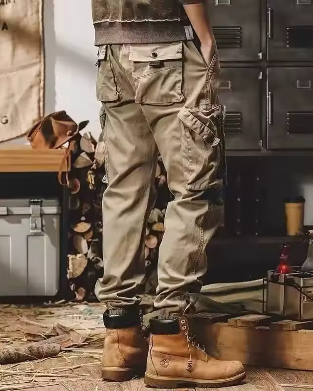 Pantalones Cargo Vintage Para Hombre de Estilo Americano