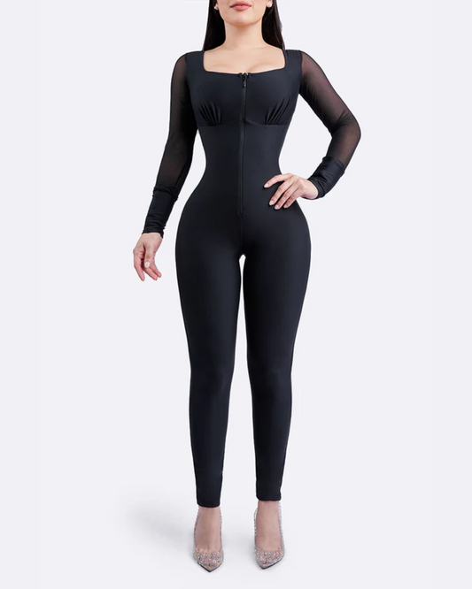 Mono Tipo Faja Reductora con Cremallera Frontal y Efecto Lifting de Glúteos