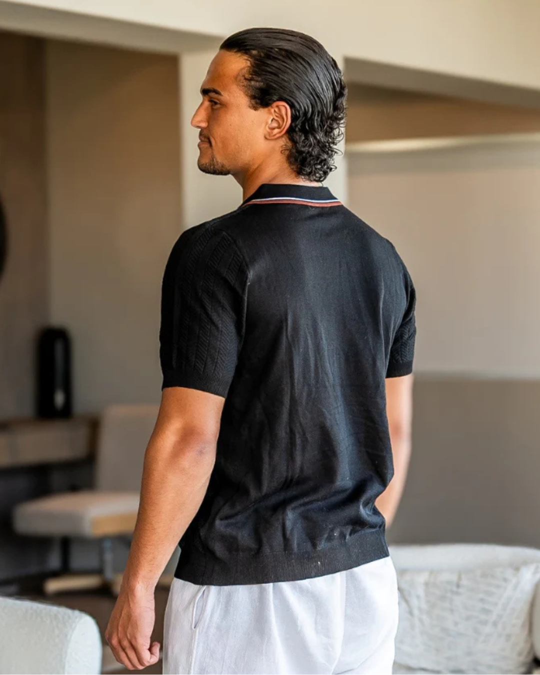 Polo Ligero con Tejido Suave y Resistente Para Hombre de Gran Elasticidad