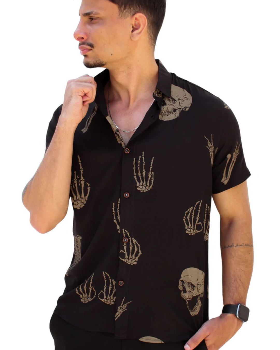 Camisa de Manga Corta con Estampado para Hombre