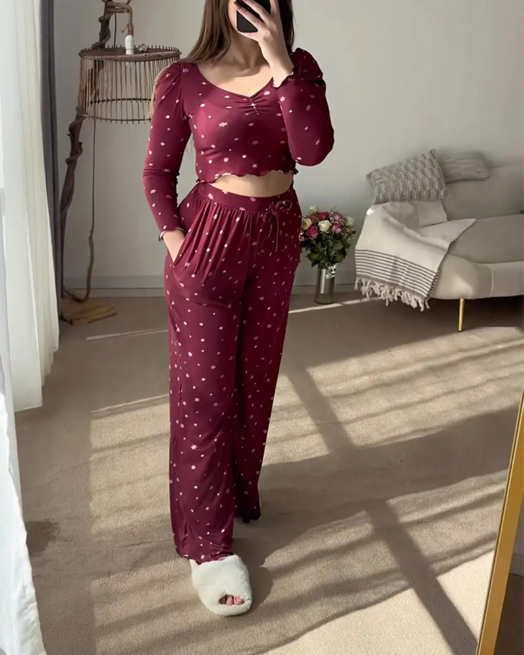 Conjunto Casual para Mujer en Vinotinto Comodidad y Estilo con Detalles que Destaca